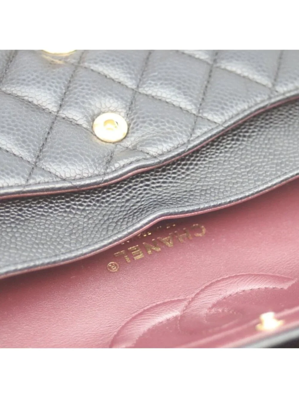 Chanel Black Caviar Gold Quilted 25 Shoulder Bag